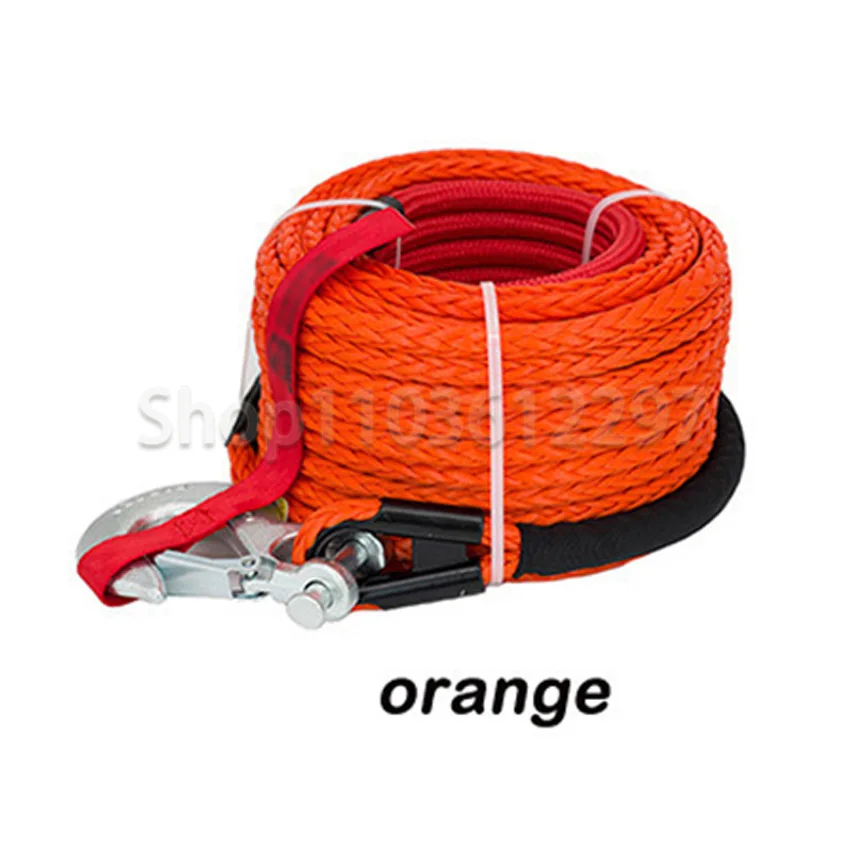 8mm*15m Synthetic Winch Rope With Hook Tow Off Road Trailer Strap For ATV SUV Vehicle Car Accessories Trailer Rope