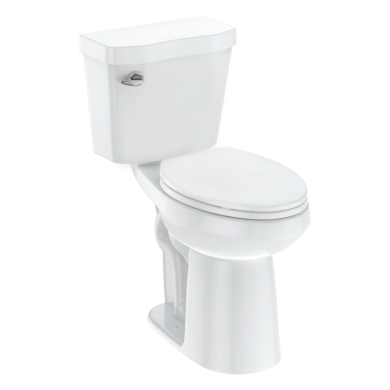 Two Piece Toilets Elongated, 1 set Ceramic and Plastic Lid Split, 21“ Raised Toilet Side Press Flush and Comfort Height Toilet