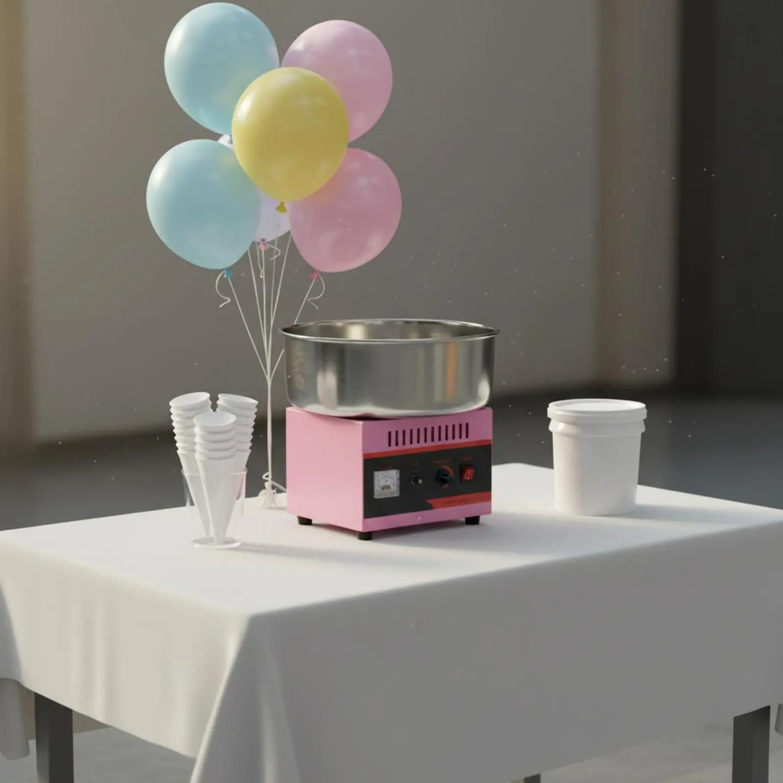 

Candy Floss Machine Easy to Use Electric Candy Floss Machine Professional Sweetener Flosser Anti-Slip Feet for Caterers