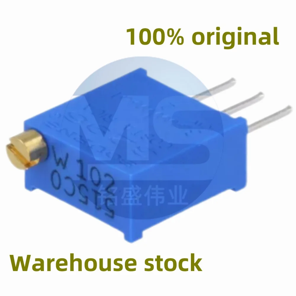 10pcs 100% new 3296W-1-102LF 3296 3296W-1-102 1k ohm 102 DIP-3 fine adjustment resistance potentiometer in stock direct sale