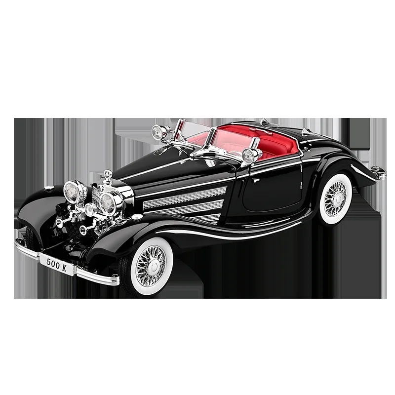 1:18 500K Vintage Car Alloy Metal Diecast Model Car Compatible Classic Antique Retro Touring Car Collection Hobbies Gifts