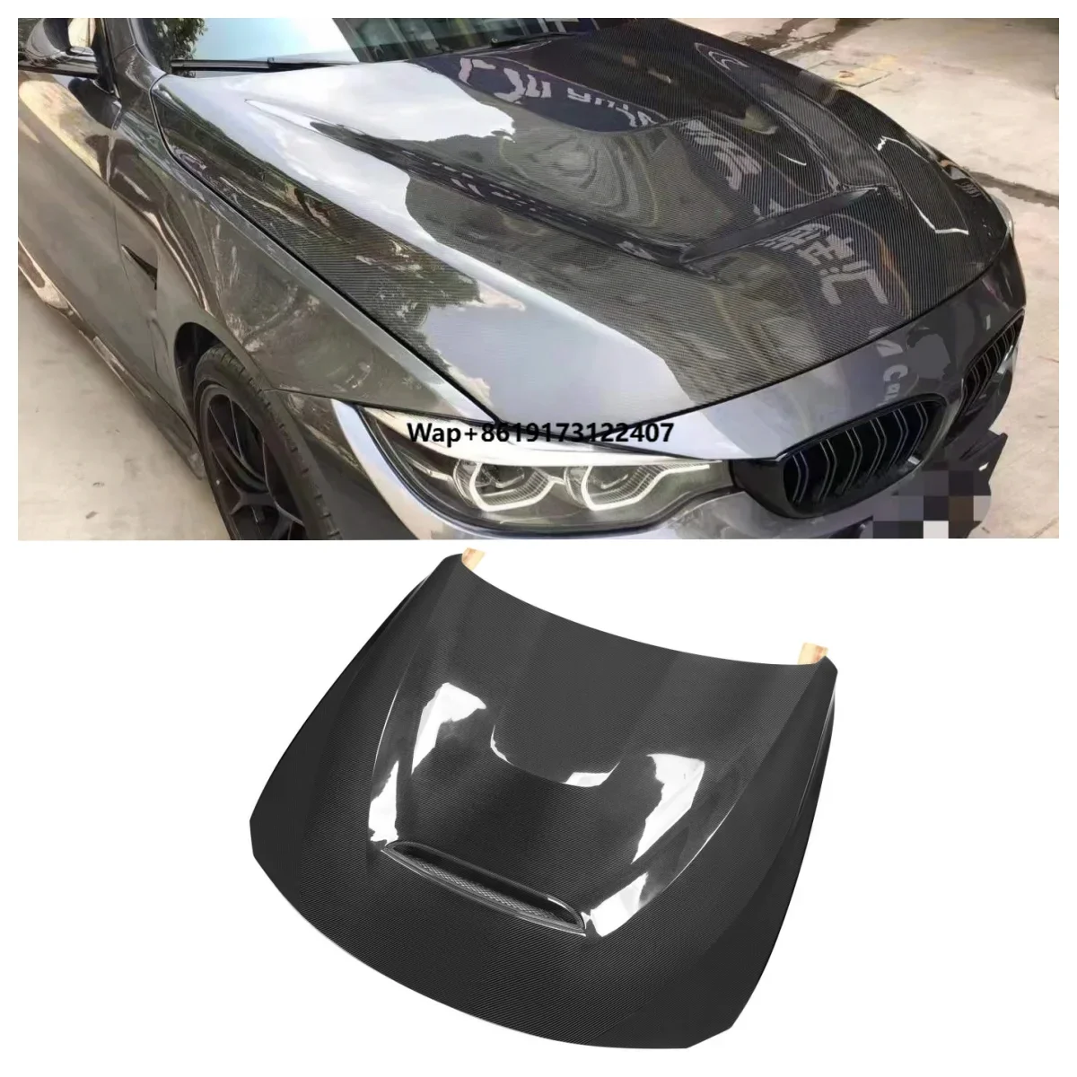 

GTS Style Dual Side Carbon Fiber Front Hood Cover for M3 F80 M4 F82 F83 2013-2019 Car Front Bonnet Hood Cover Replacement