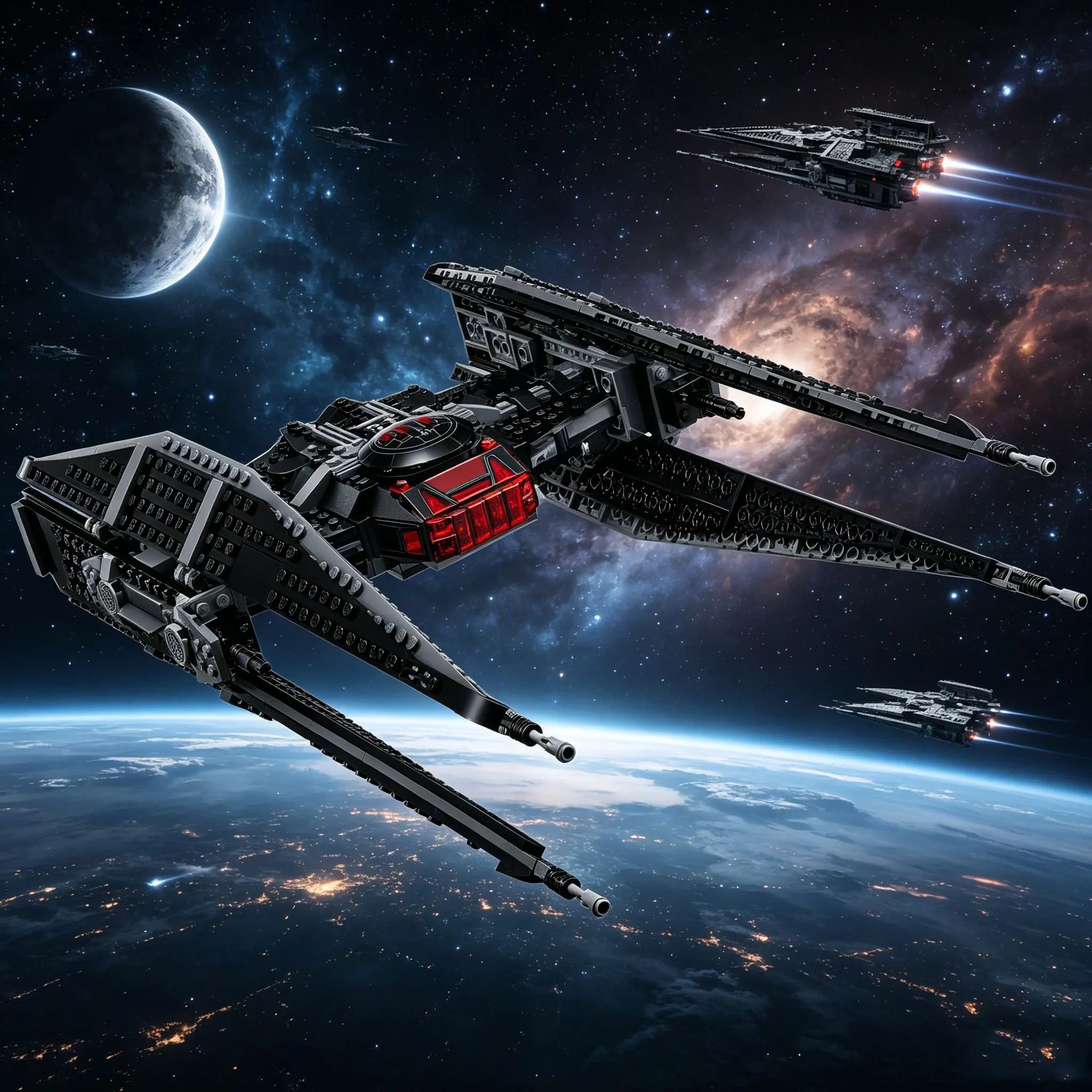 

648PCS Technical Kylo Ren's TIE Fighter Decoration Room Building Blcoks Spaceship Model Bricks Toys Adult Gifts