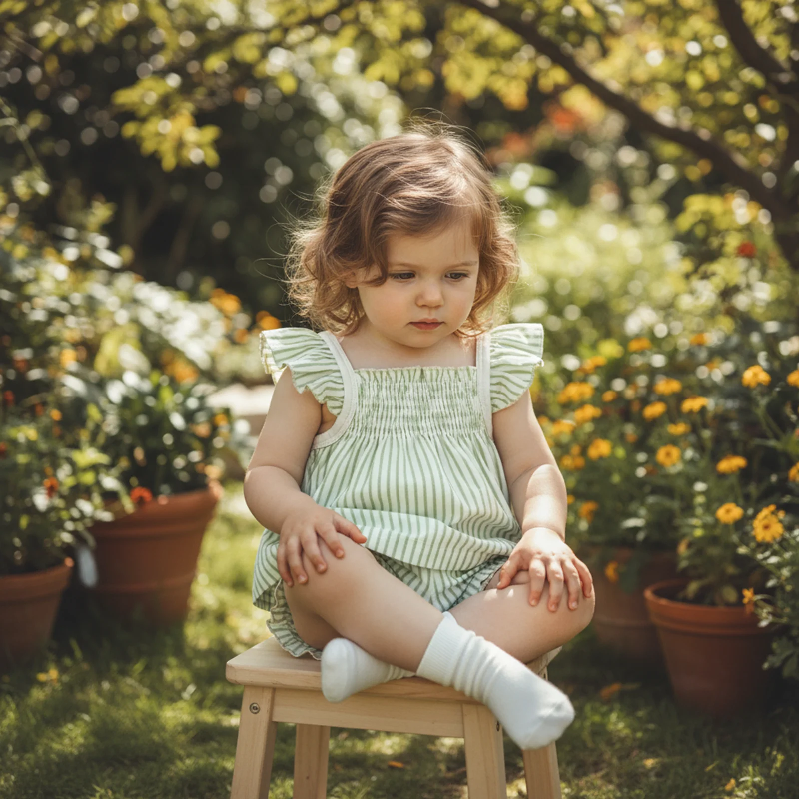 3-24 متر الرضع طفل الفتيات الصيف 2 قطعة وتتسابق تحلق كم مخطط ألف خط القمم PP السراويل مجموعات #1