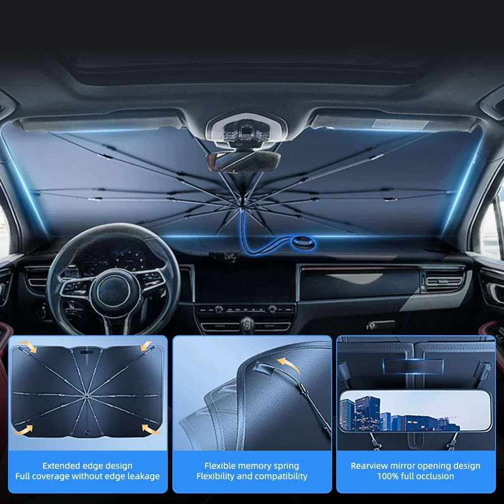 

Car Windshield Sunshade Foldable Umbrella Sun Shade Front Window Cover for UV Block Heat Portable Protector Parasol