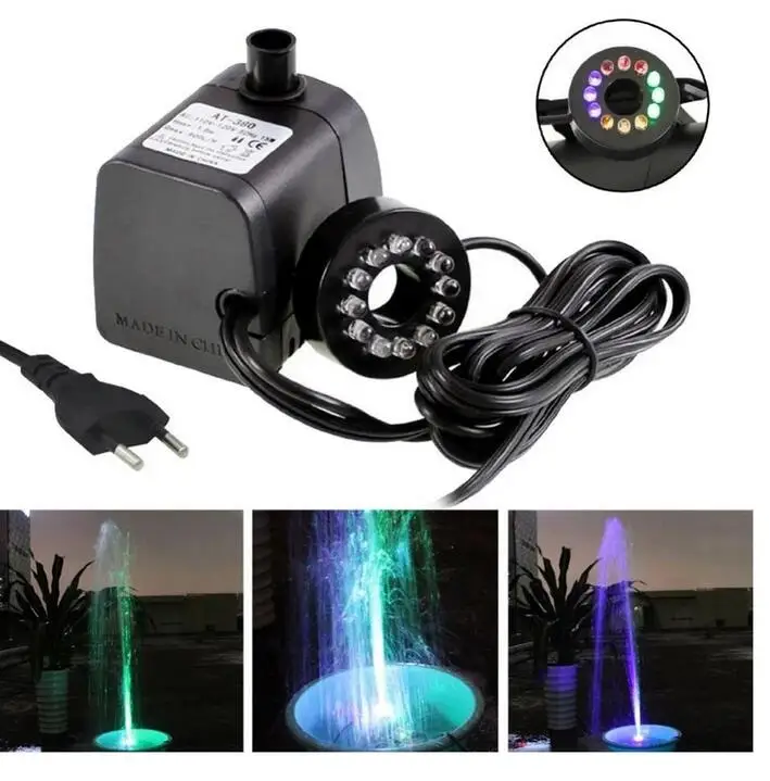 

25W.20W 15W Submersible Fountain Pump With LED Light for Water Feature Outdoor Pond Aquarium Fish Tanks Fountain rockery decorat