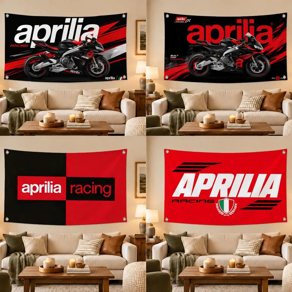 F1 Team Aprilia Racing Flags Modern Fabric Banner Pennants Apt Living Room Photo Corner Wall Ornament Deco