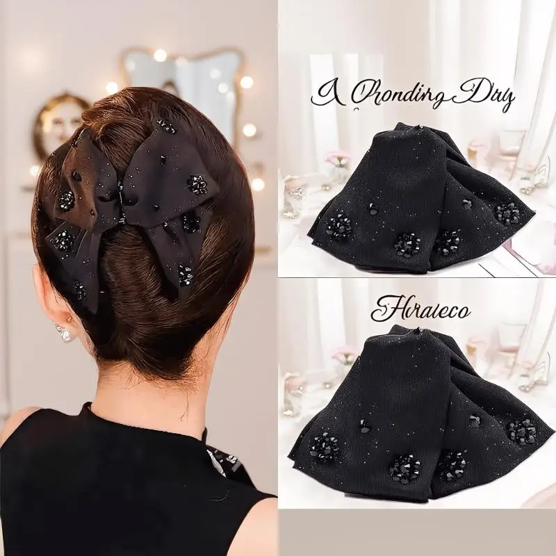 أنيقة كبيرة الراين القوس مشبك شعر السلطعون اللؤلؤ دبابيس الشعر النساء الفتيات الحلو حلية شعر مقاطع الشعر موضة إكسسوارات الشعر #2