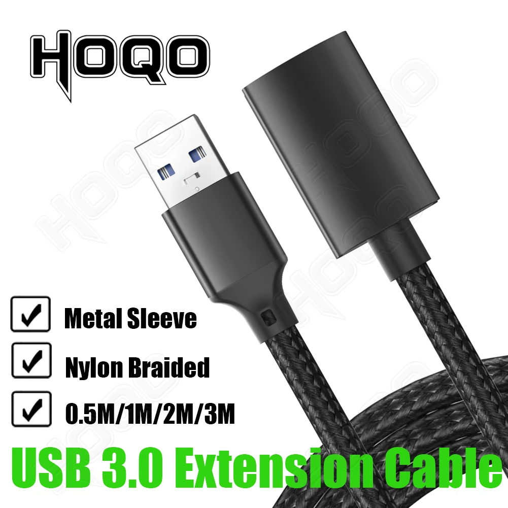 Nylon Braided USB 3 extension 0.5m 50cm Shielded USB 3.0 Extension Cable 1m 2m 3m 3 meters USB 3.0 Male to Female Extender Cord