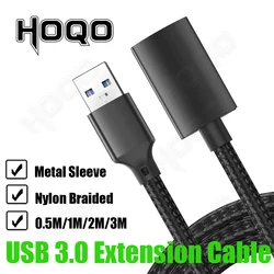 Nylon Braided USB 3 extension 0.5m 50cm Shielded USB 3.0 Extension Cable 1m 2m 3m 3 meters USB 3.0 Male to Female Extender Cord