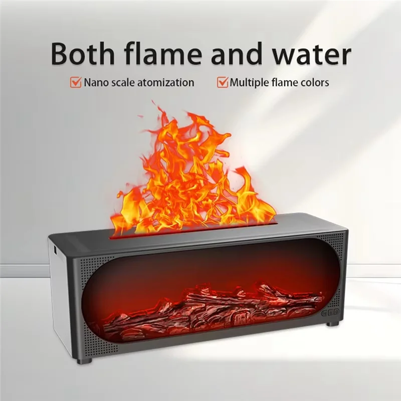 Umidificatore per aromaterapia con fiamma di simulazione umidificatore A59E, diffusore per aromaterapia domestica con diffusore di oli essenziali per luce notturna