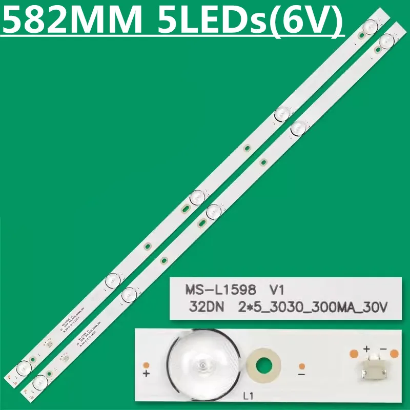 

50PCS LED Backlight Strip 5 Lamp For MS-L1598 V1 32DN 2*5_3030_300MA_30V 8D32-DNWR-A3205A PT320AT01-3