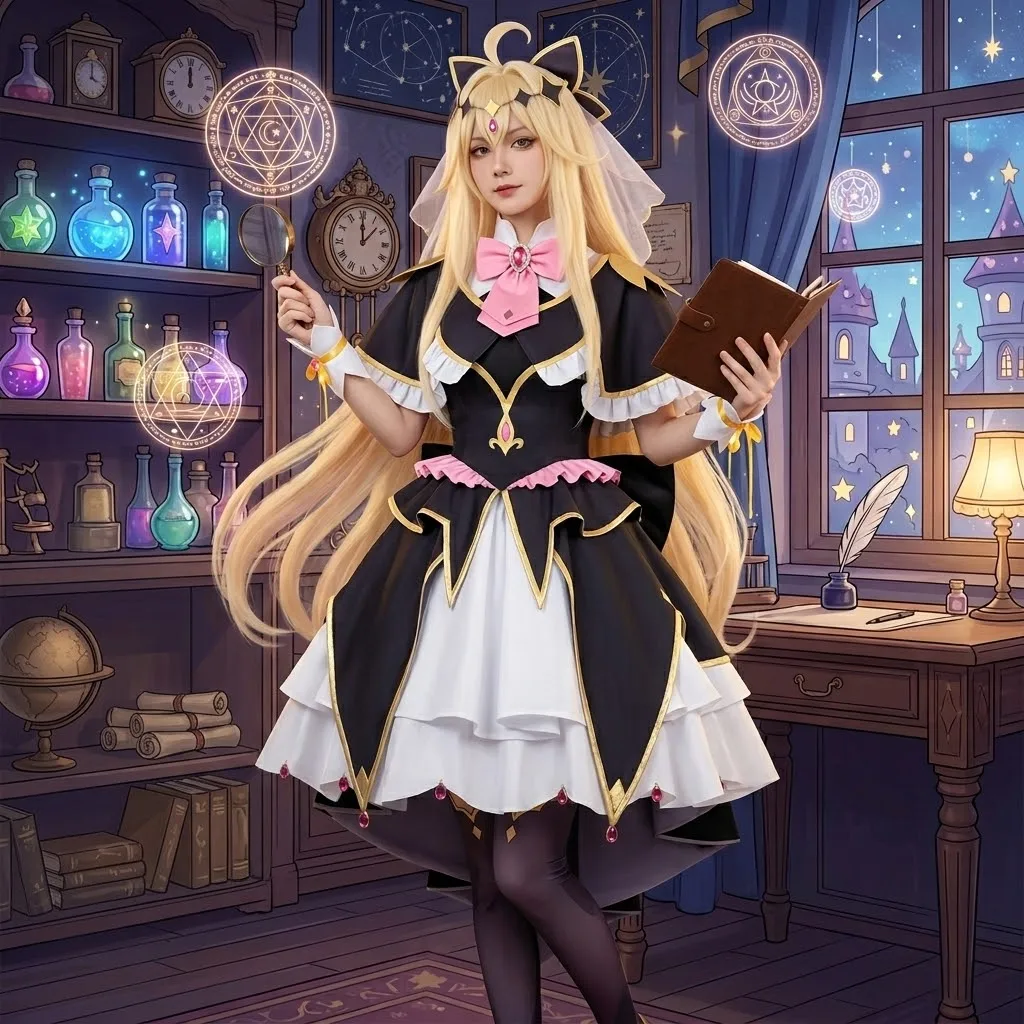 

Costume Full Set Lolita Jirai Kei Cos Anime Cosplay Series: Moria Luluka Black Arcana Shadow Cosplay Sweet