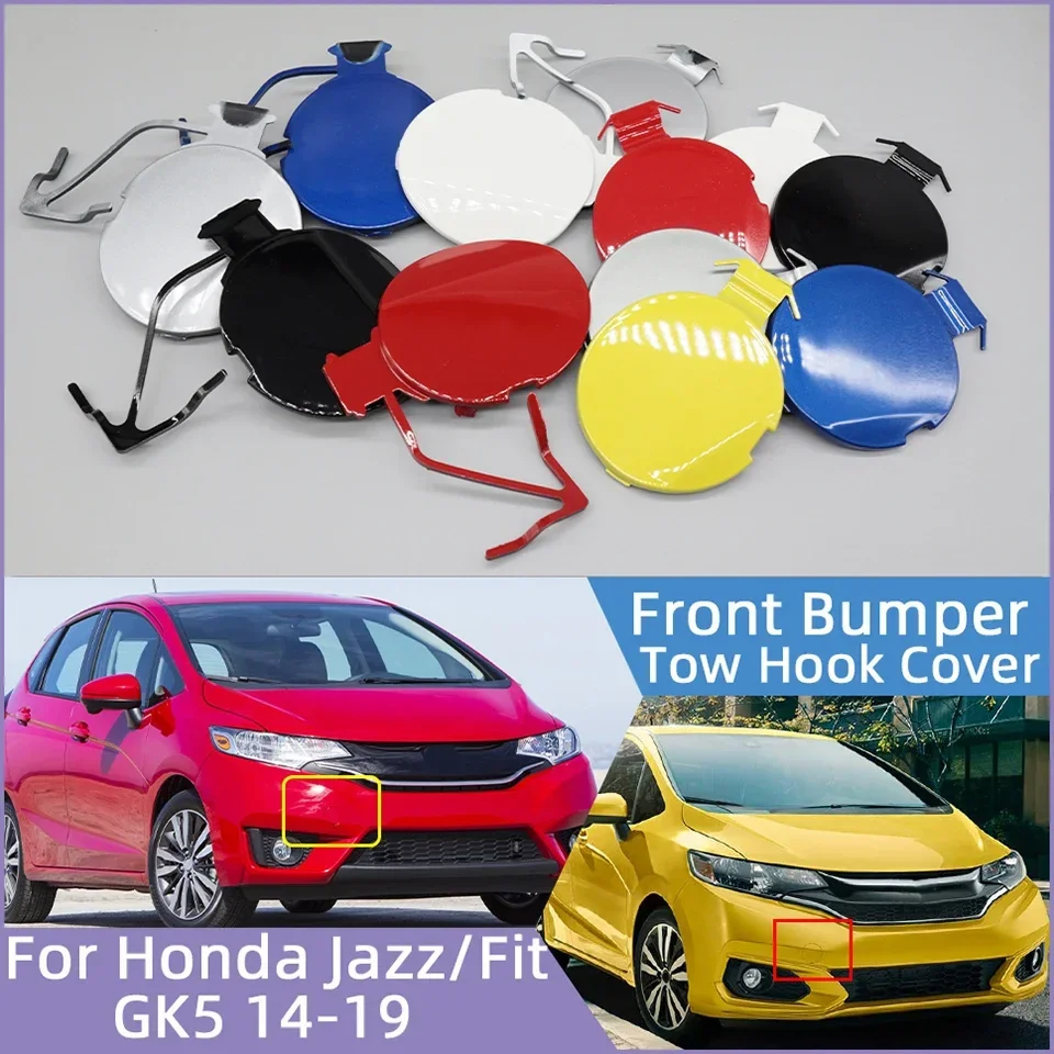 

Auto Front Bumper Tow Hook Cover Cap For Honda Fit / Jazz GK5 2014 2015 2016 2017 2018 2019 Towing Hauling Trailer Lid Garnish