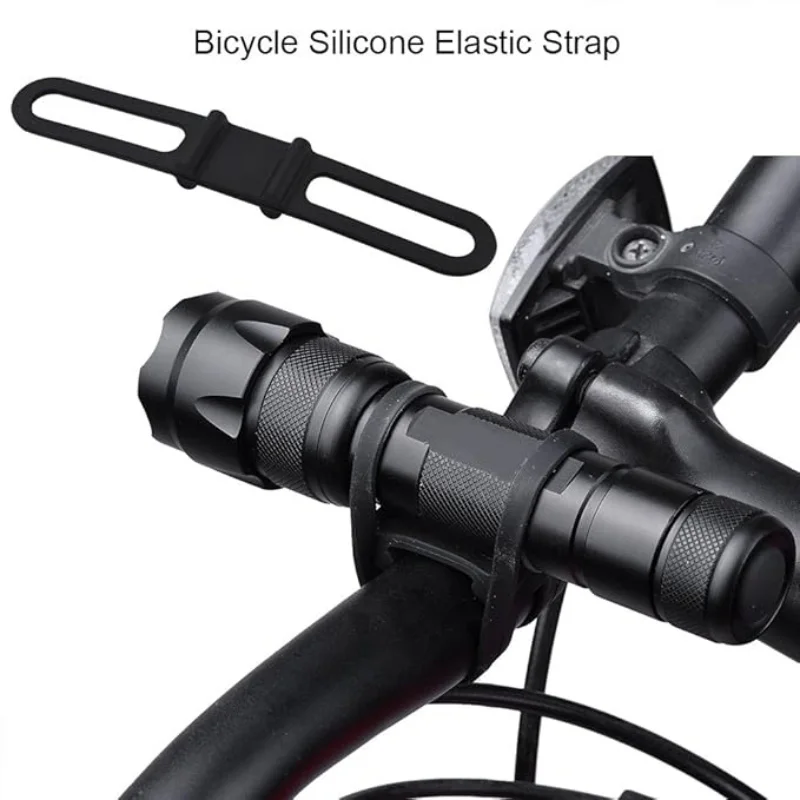 Bicycle Light Silicone Strap Bike Handlebar Flashlight Mount Holder Strap High Elastic Multipurpose Light Holder Fix Tie
