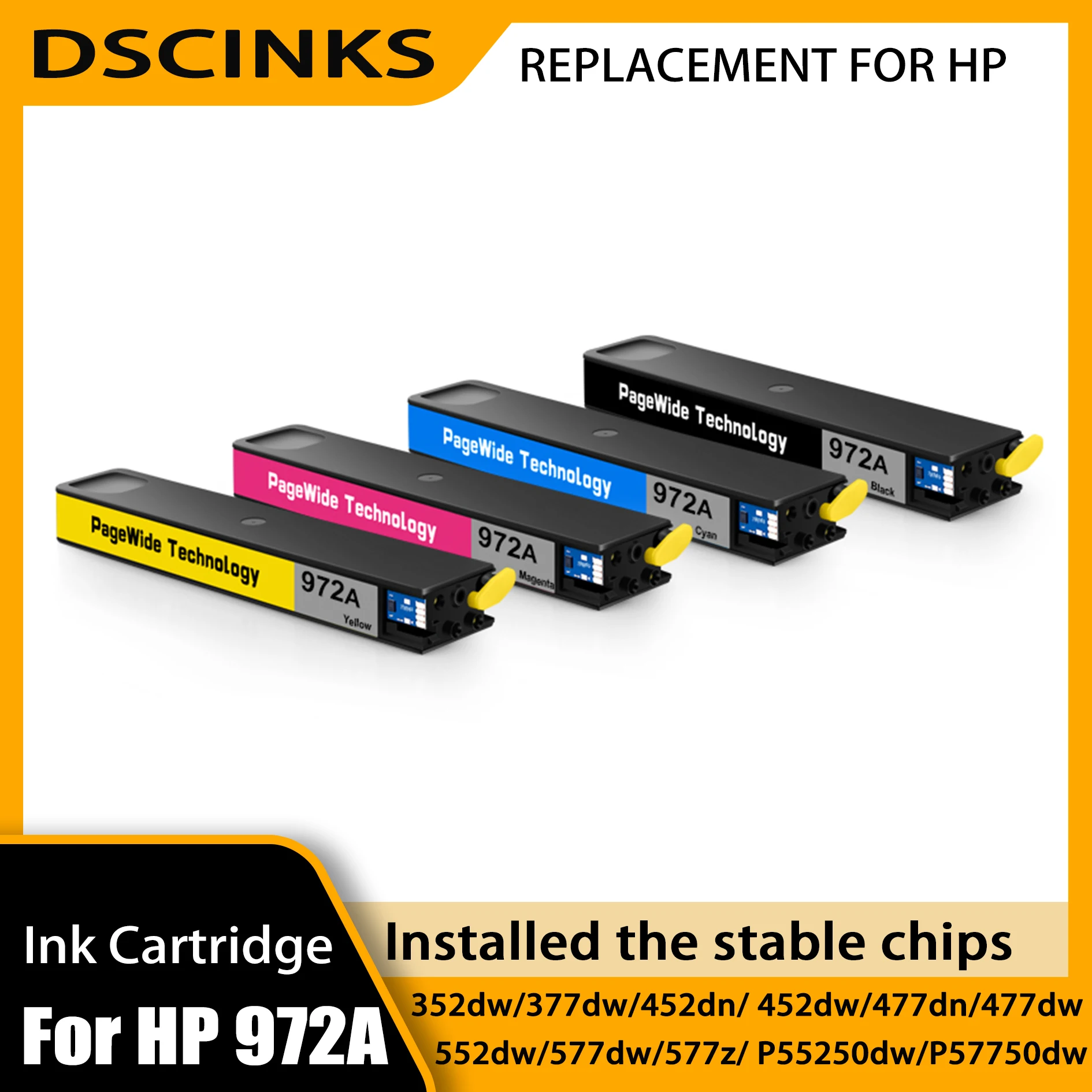 For HP 972A Compatible Ink Cartridge For HP PageWide Pro 352DW 377DW 452DN 452DW 477DW 477DW 552DW 577Z 577DW P55250DW P57750DW