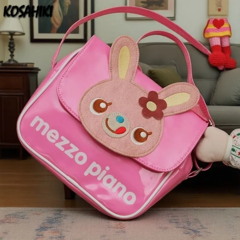

Sweet Y2k Aesthetic Fashion Letter Print Women Handbags All Match Streetwear Cartoon Crossbody Bag Kawaii Casual Shoulder Bags