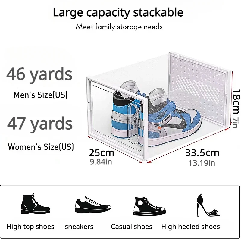 

Plastic Shoes Case Box Transparent slippers sneakers storage shoes box Home Closet Organizer Case Dustproof Shelf Stack Shoesbox