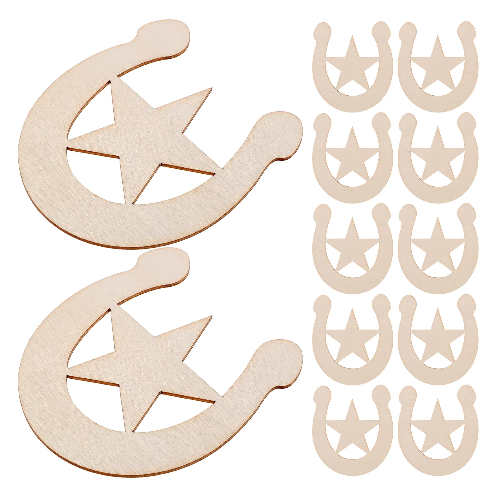 

20Pcs Wood Horseshoe Decorations DIY Unpainted Wooden Cutouts U-Shaped Craft Slices for Christmas Home Wall Art Rustic Decor