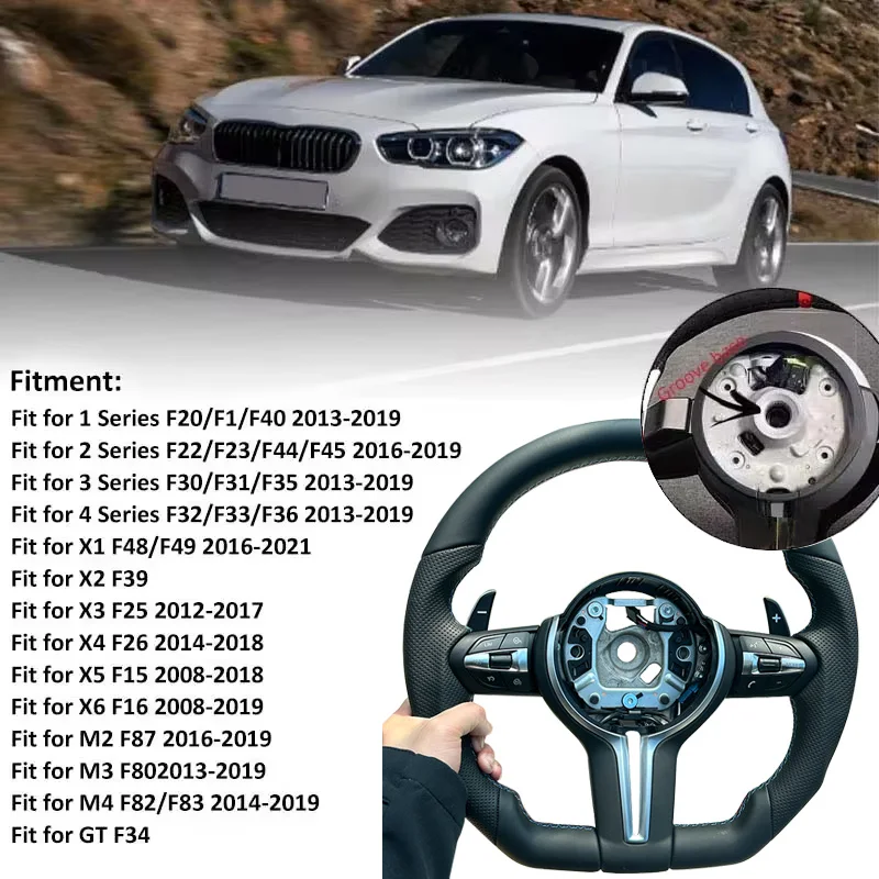 Carbon Fiber Steering Wheel for BMW F30 F10 F31 F20 E90 Adopts Genuine Carbon Fiber and Sports Steering Car Accessories//M Blue image 3