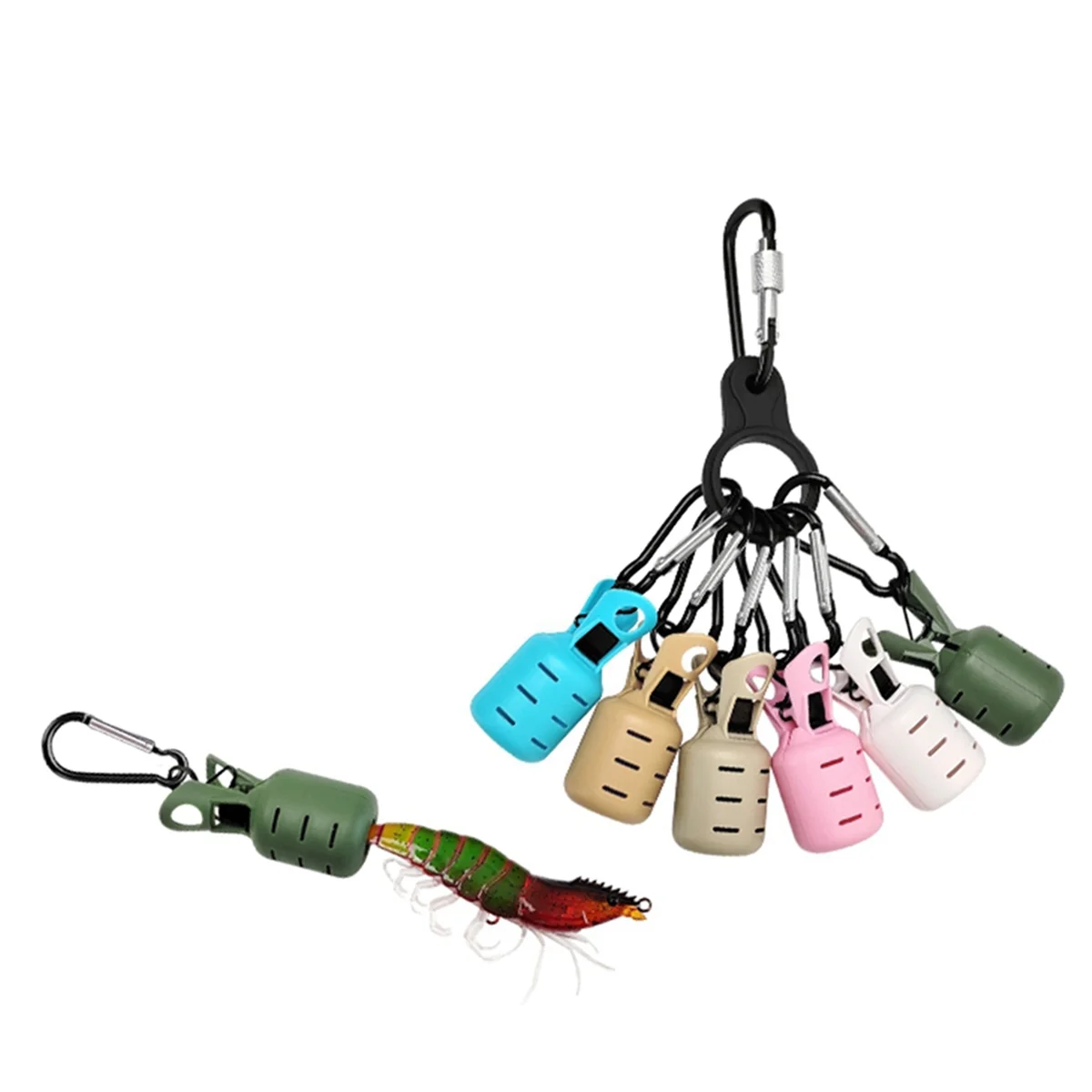 Nuevo Kit Protector de cebo de plantilla de calamar portátil, 6 uds., pie web, pulpo, ganchos Egi, cubierta, sepia, paraguas, señuelo, tapa, aparejos de pesca