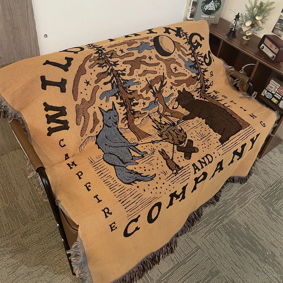 

Rustic Forest Family Tapestry Dormitory Famous Hotel Wall Decoration Sofa Outdoor Camping Picnic Blanket Home Decoration