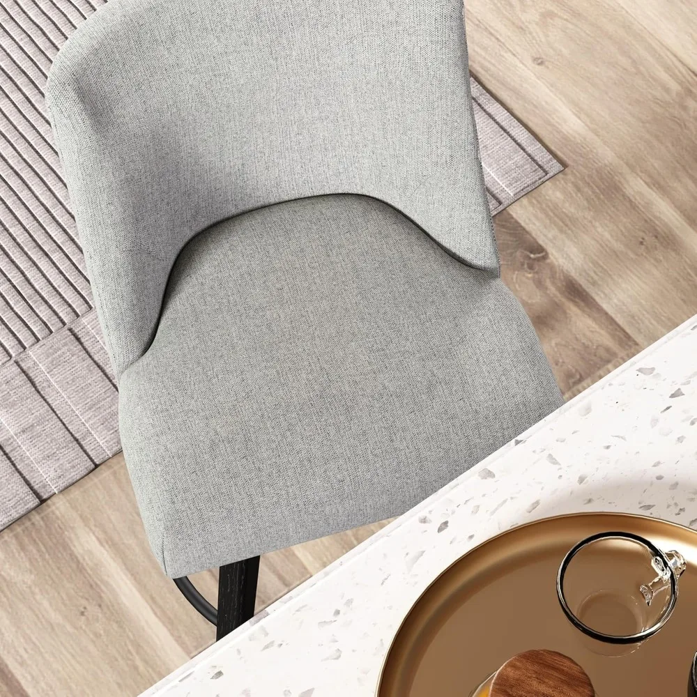 

Новые барные стулья высотой, набор из 2 шт., вращающиеся барные стулья высотой сиденья 30 дюймов со спинкой, современные табуреты с тканевой обивкой