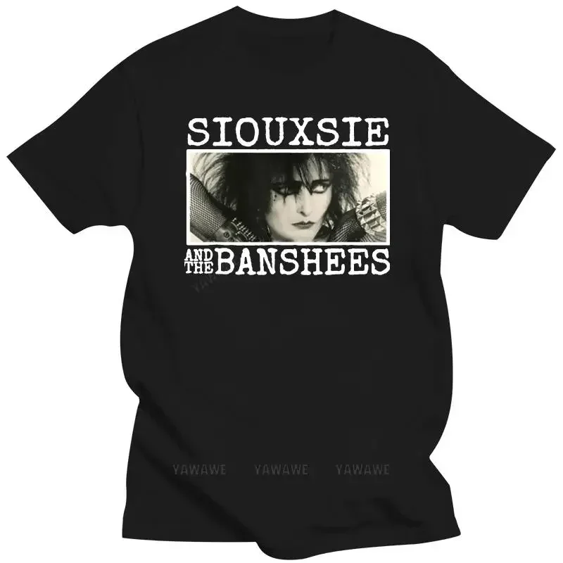 

Siouxsie And The Banshees-camiseta negra de манга corta para hombre, top de algodón, s estam, estam