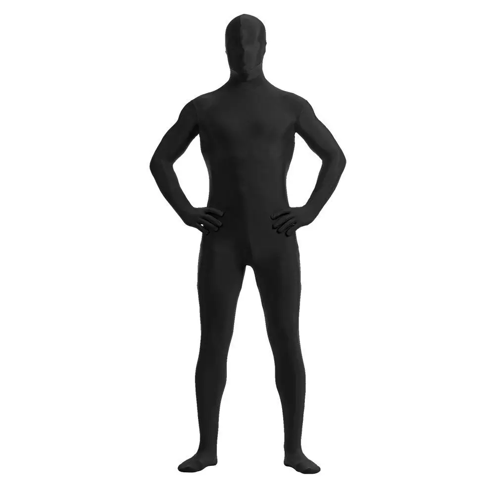 

loween Cosplay Bla Suit een Screen Invisible Prop Costume Stage Performance orm Invisible Cloak with Hood Ninja