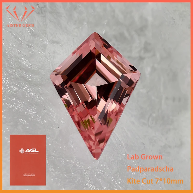 

Выращенные в лаборатории Padparadscha, свободные драгоценные камни особой формы, огранка воздушного змея 7x10 мм с сертификатом AGL