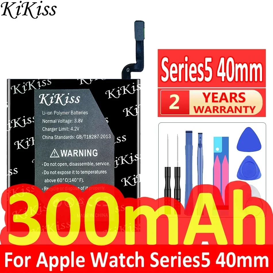 KiKiss Series5 S5 40mm 44mm Series4 40mm 44mm Battery for Apple Watch iWatch Series 4 S4 5 S5  40mm 44mm Batteria + Free Tools