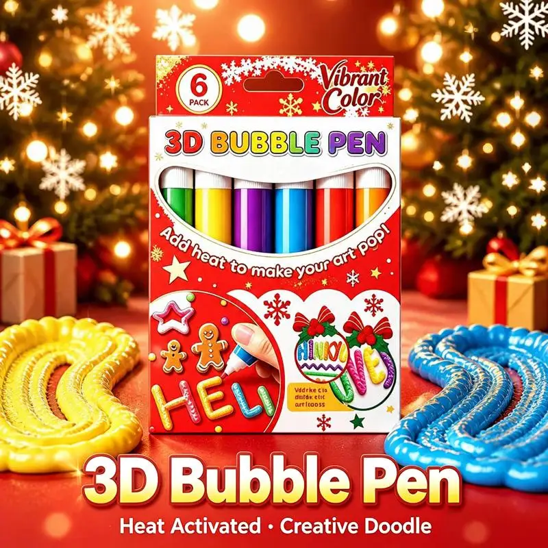 ∘Magic Bubble Popcorn Pen 1/6/12Pcs Creative DIY Drawing Tools Non-Toxic for Kids Halloween Gifts