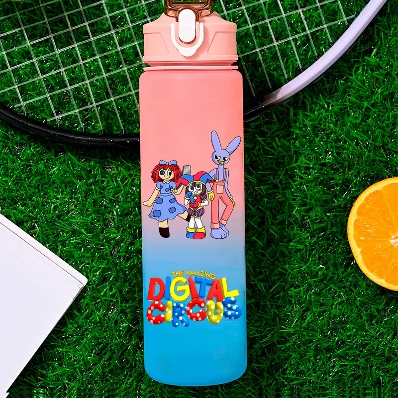 A 750ML The Amazing Digital Circus Cartoon Large Capacity Water Cup Outdoor Leak Proof Water Bottle Portable Straw Water Cup - view 5