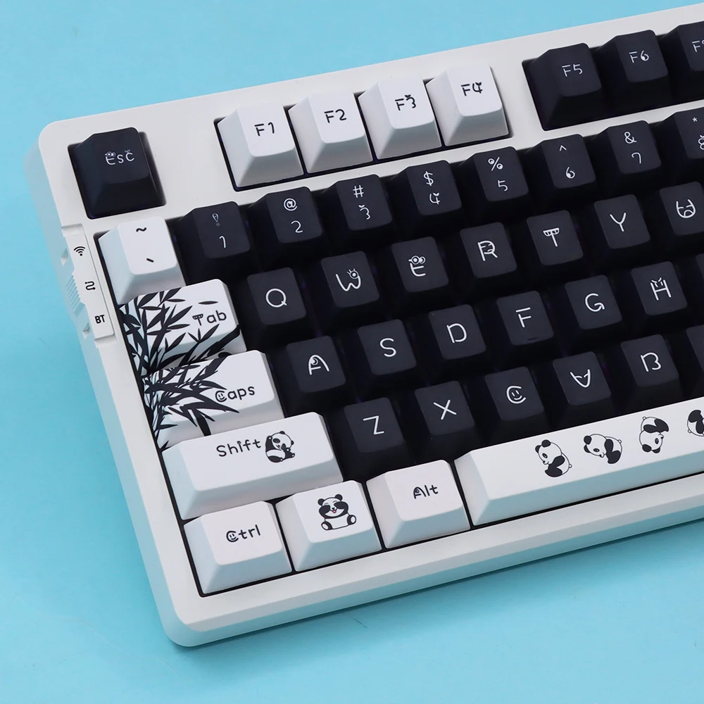 139 Keys PBT Original Profile Thermal Sublimation No Backlit Panda White Black Keycaps Mechanical Gaming Keyboard Key Caps