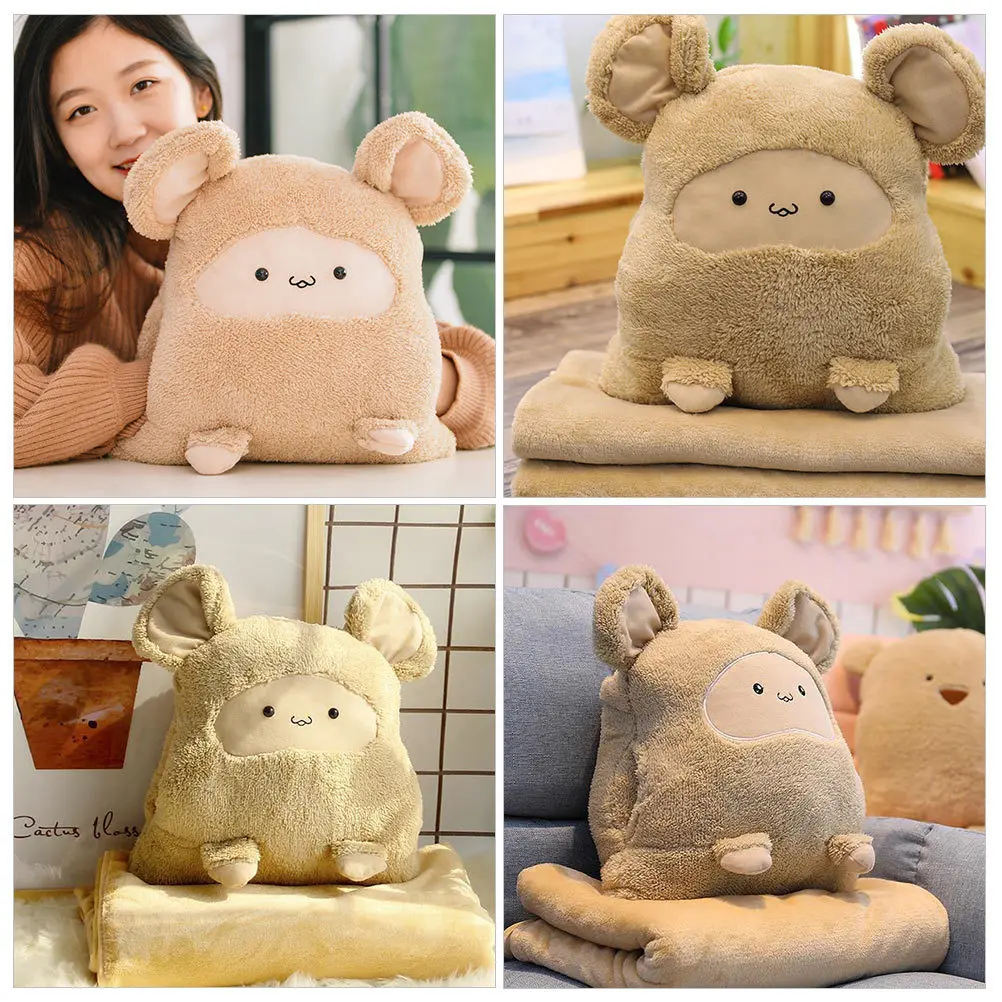 

1pc Blanket Pillow Sleeping Supplies Condition Quilt Nap Sleeping Supply For Home Office Dorm Removable Zipper Design Warm Soft