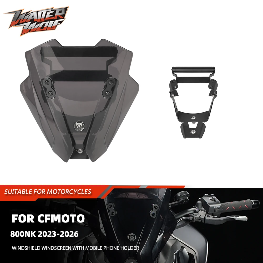 Motorycle Windshield WindScreen For CFMOTO 800NK 800 NK NK800 2026 With Mobile Phone GPS Navigation Mounting Extension Bracket