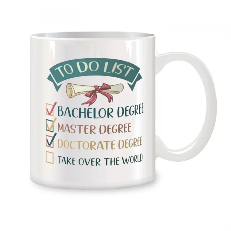 PhD Graduation Mugs for Men New PhD Doctor Birthday Gifts Novelty Coffee Ceramic Tea Cups White 11 Oz