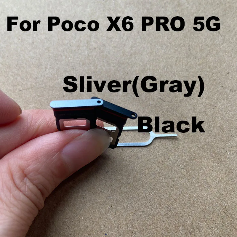 New For Xiaomi Poco X6 PRO 5G Sim Card Tray Slot Holder Socket Adapter Connector Repair Parts Replacement