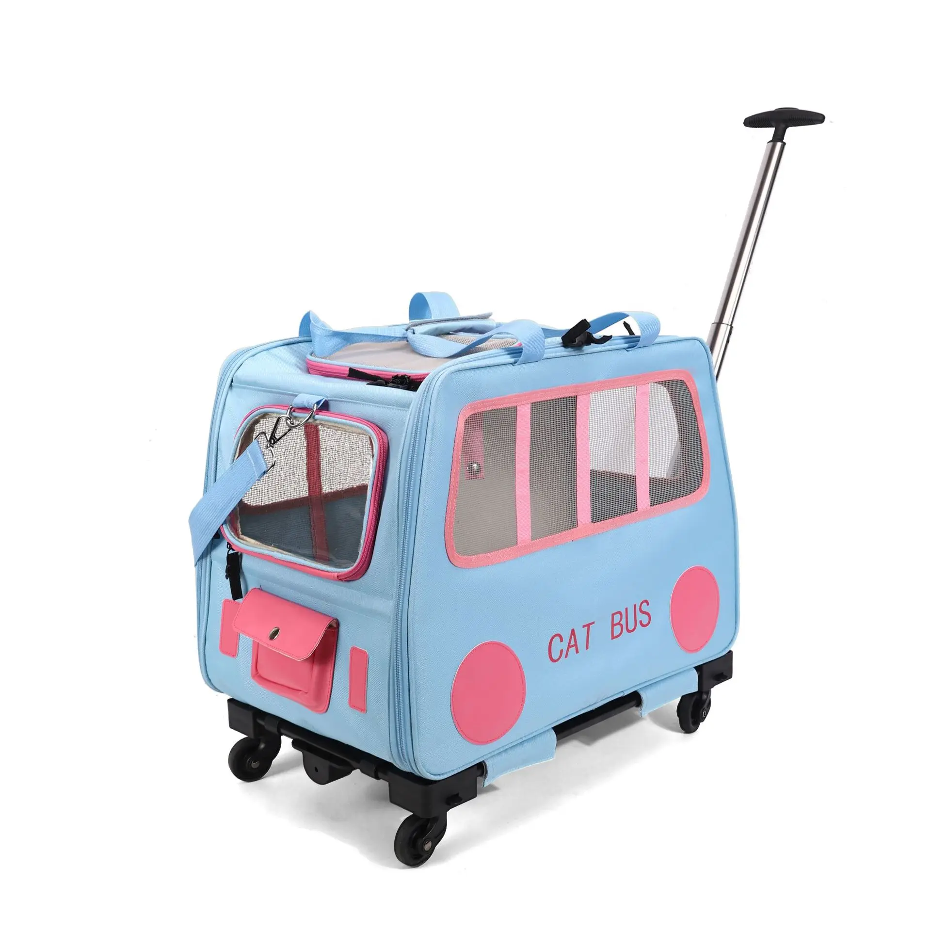 2025 Large Capacity Portable Pet Stroller for Dogs Breathable Pet Travel Cart Zipper Closure Backpack Style Outgoing Luggage