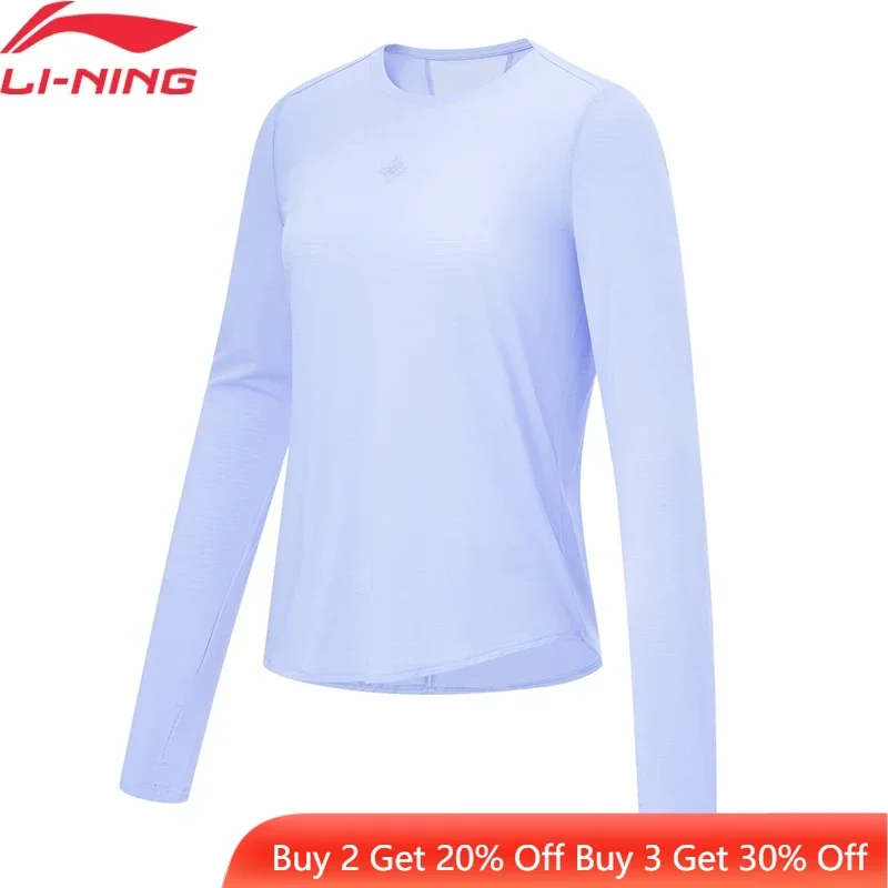 Li-Ning Women FITNESS Training Long Sleeve T-Shirt AT DRY FREEZE Loose Fit 88%Nylon 5%Polyester 7%Spandex Sports Shirt ATLT054