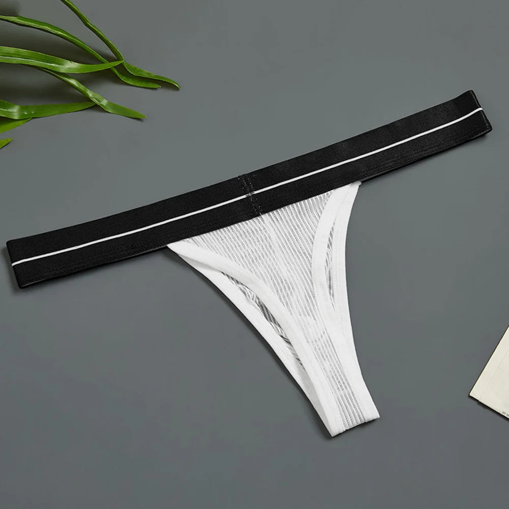 

Sexy Men Sheer Mesh Thin Pouch Thong Briefs Low Waist T Back Underpants Breathable Panties Solid Soft Underwear Lingerie