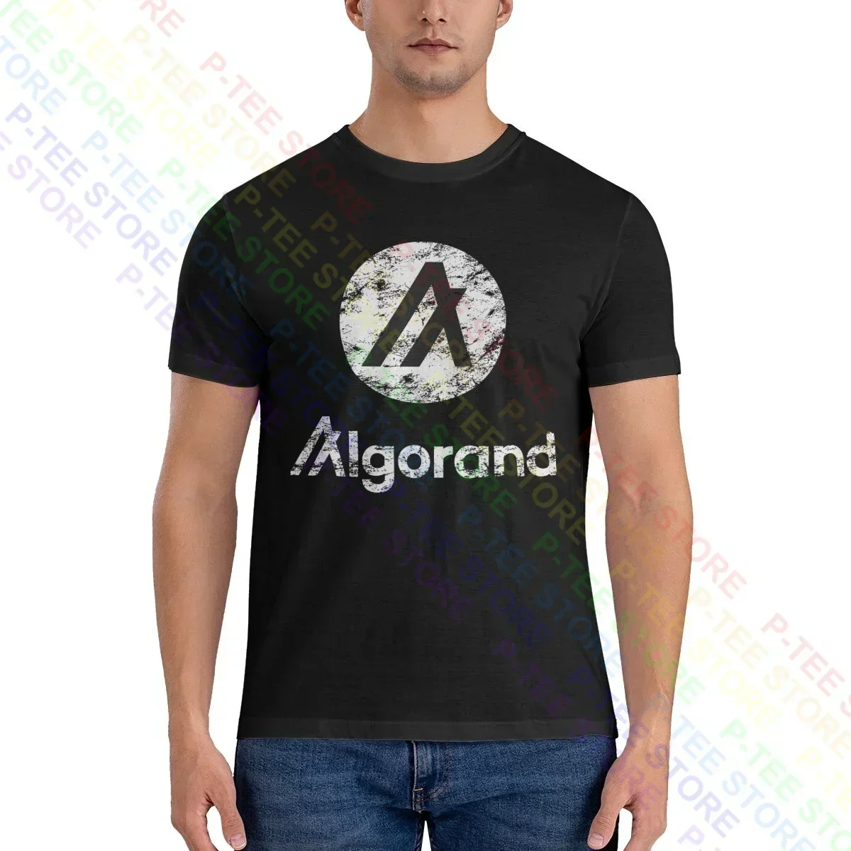 Algorand Crypto Blockchain Algo Token Distressed Shirt T-shirt New Unisex Natural Streetwear Tee