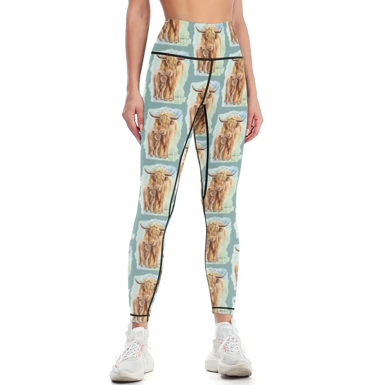 

Highland Cow Mom and Baby - Isaiah 41:10 Bible Verse, Christian Design Leggings Clothing fitness trousers Womens Leggings