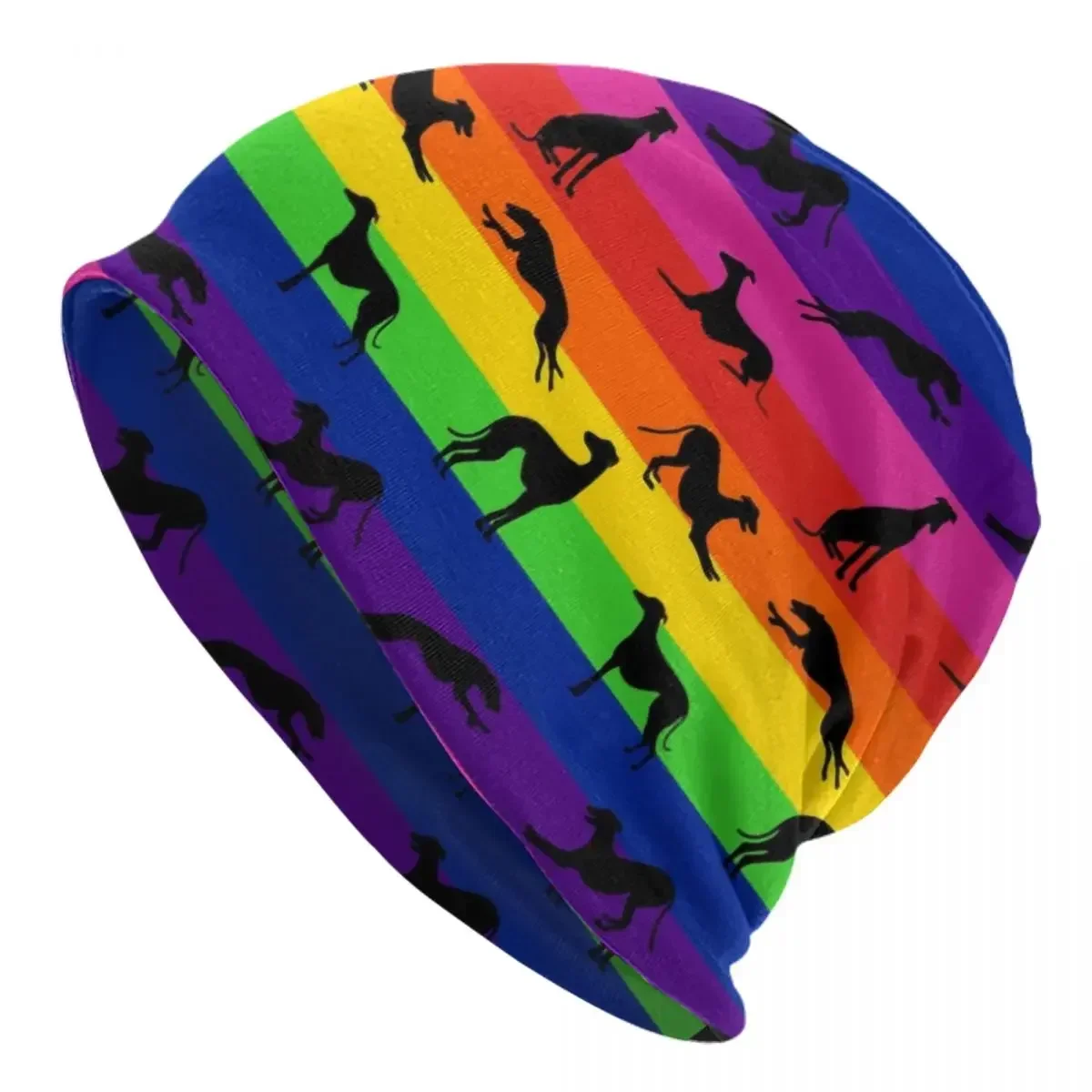 Greyt Greyhound Rainbow Skullies Beanies Caps Hip Hop Winter Warm Knitting Hat Adult Unisex Whippet Sighthound Dog Bonnet Hats