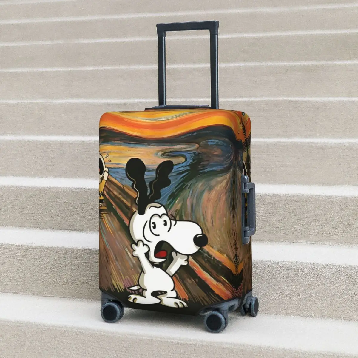 

Funny Snoopy Scary Suitcase Cover Elastic Cruise Trip Protector Luggage Case Holiday