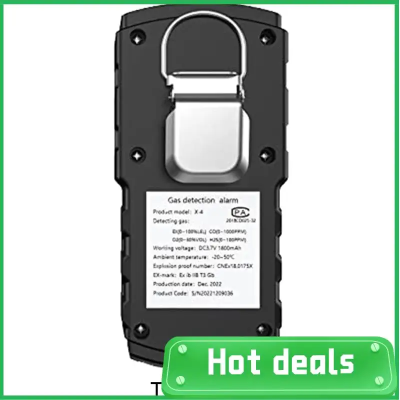 4 In 1 Air Monitor, Rechargeable Detector Air Quality Tester, High Accuracy Sound Light Vibration Alarm LCD Display
