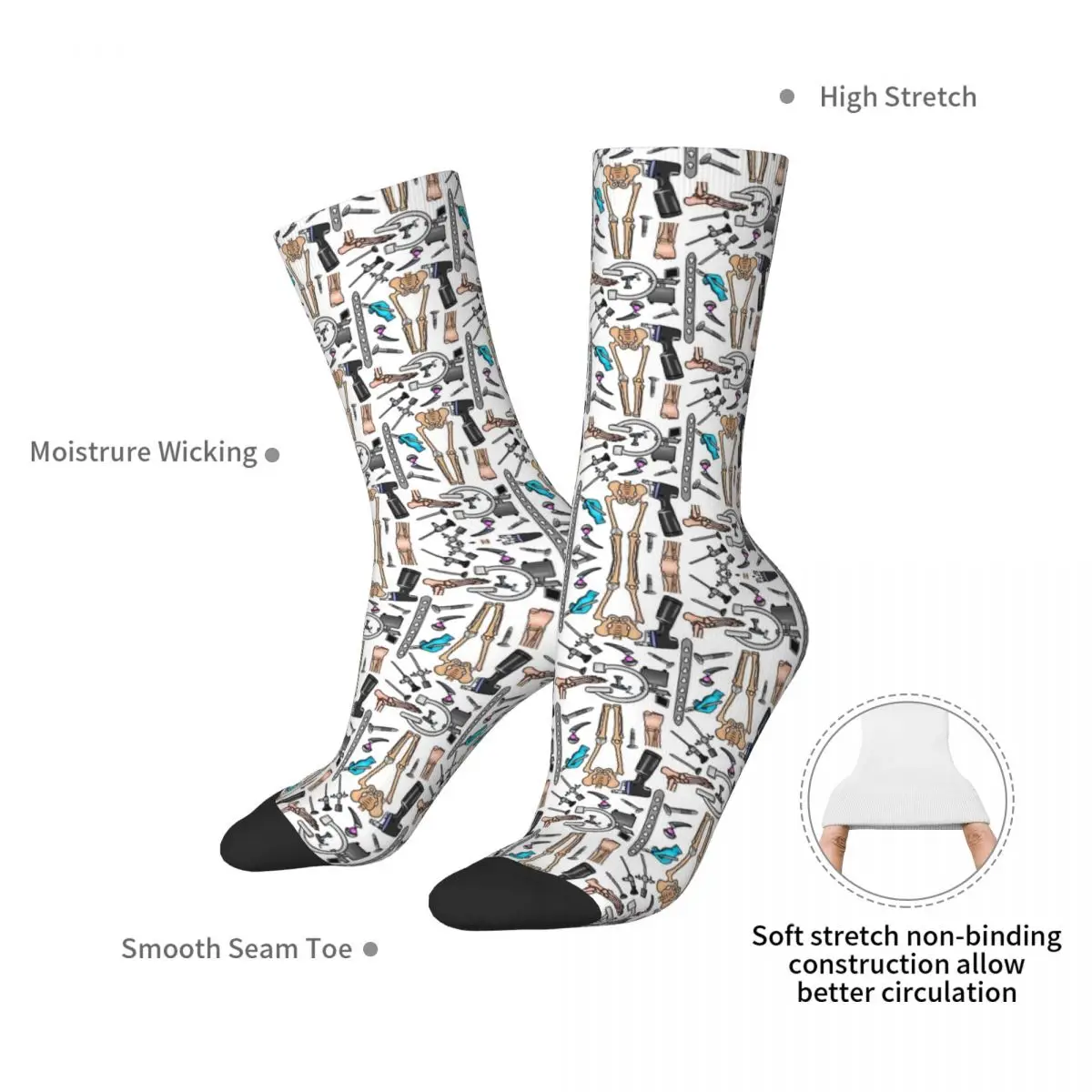 Orthopaedics, Traumatology Socks Harajuku Sweat Absorbing Stockings All Season Long Socks for Man\'s Woman\'s Birthday Present