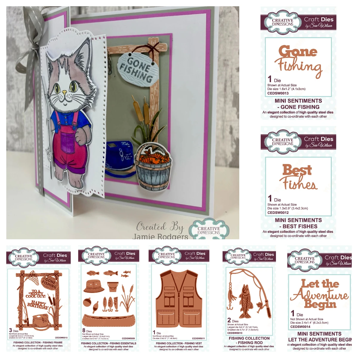 

Let the Adventure Begin Fishing Molds Metal Cutting Dies Stencils for DIY Scrapbooking Album Decoration Embossing Paper Card