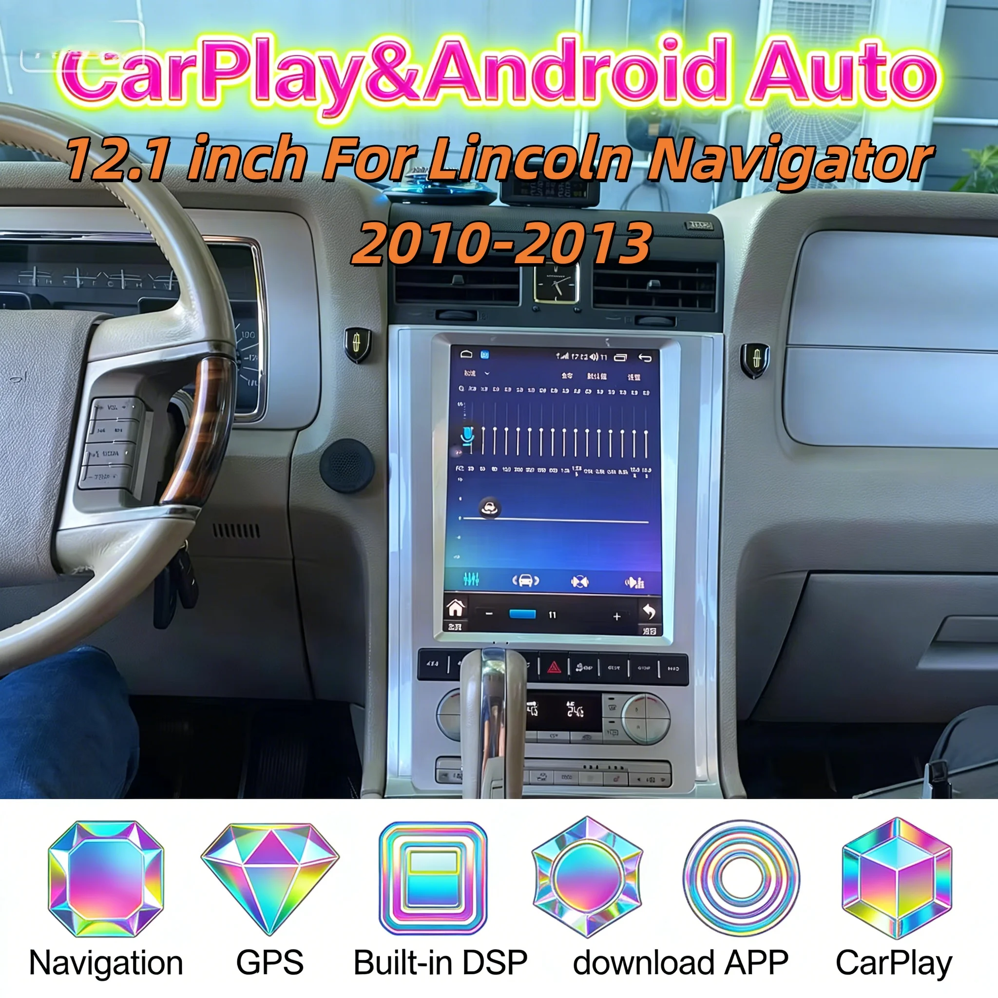 

Multimedia Android Automotive Bluetooth 5.0 Player For Lincoln Navigator 2010-2013 Wireless CarPlay Navigation Head Unit 12.1 "