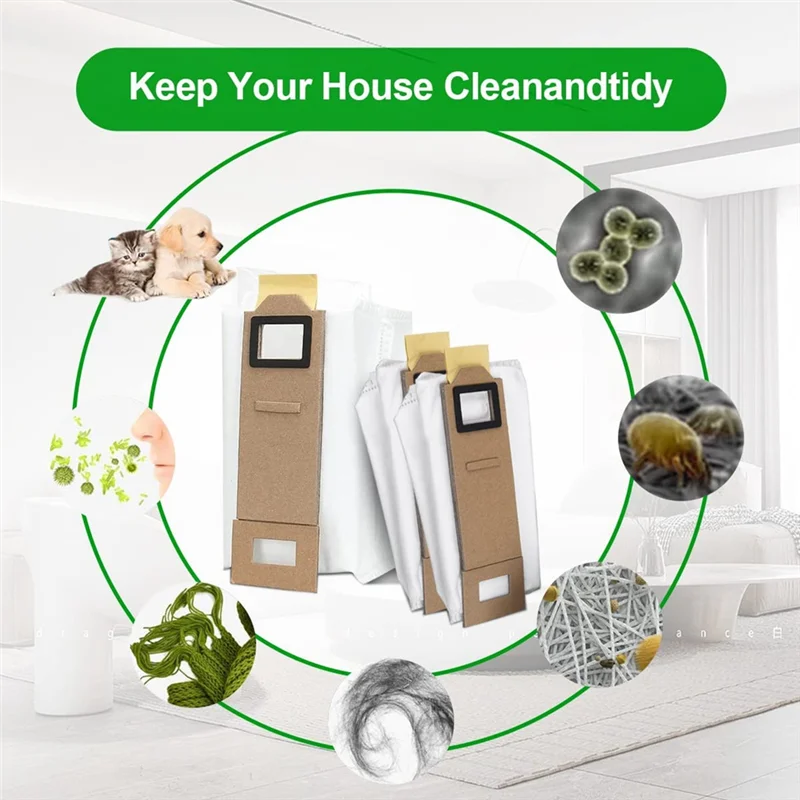 Bolsa para aspiradora, paquete de 12 accesorios para bolsas para polvo para Xiaomi Roborock S7 S7